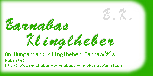 barnabas klinglheber business card